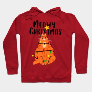 Meowy Christmas Funny Ginger Cat Hoodie